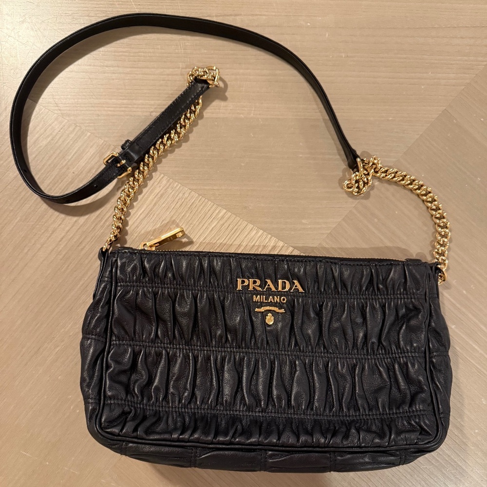 Prada Nappa Gaufre Leather Bag – Black